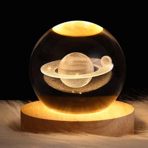 Esfera lampara de cristal 3D con luz led